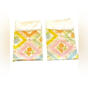 Vintage JcPenney Retro Patchwork Standard Size Shams Set Of 2